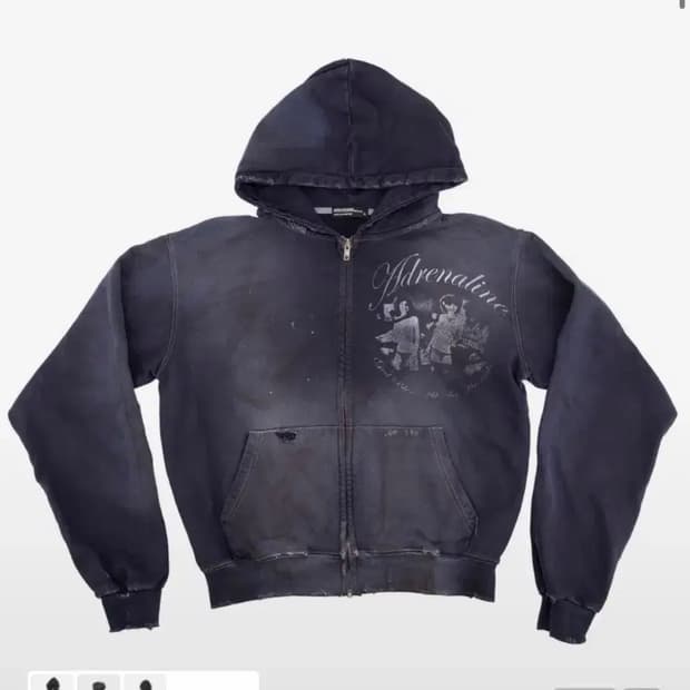 선데이오프클럽 아드레날린 트래시드 집 후디 워시드 퍼플 1