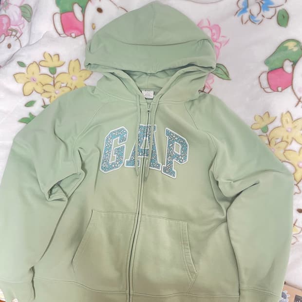 갭 키즈XL 피스타치오 후드집업