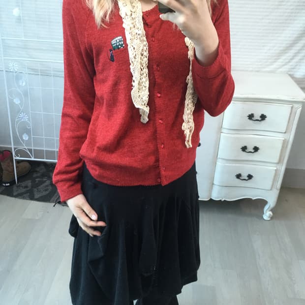 jpn vintage tomato bokashi cardigan