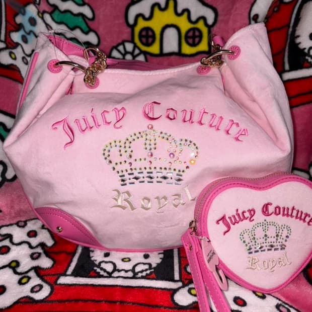 쥬시 꾸뛰르 하트 코인월렛 세트 숄더백 핑크