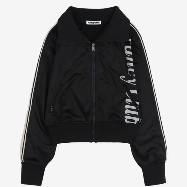 팬시클럽 라인 져지 트랙 집업 블랙