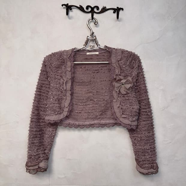 Axes Femme lavender crop tweed bolero cd