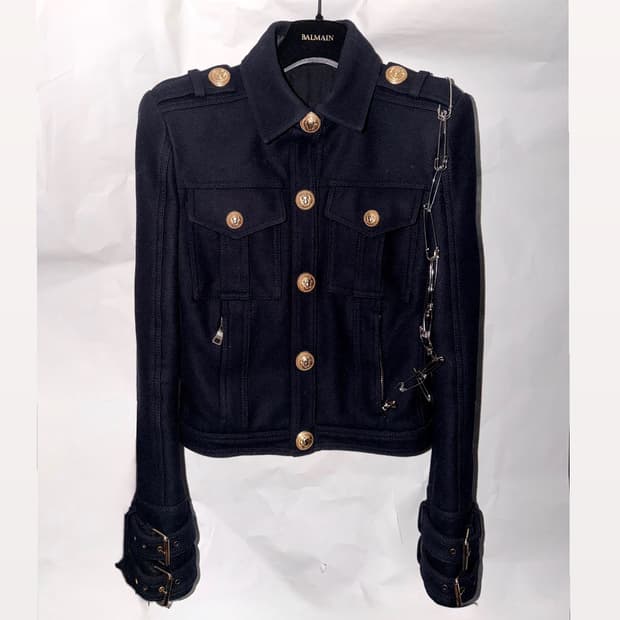 발망 2015fw 올리비에 루스테인 밀리터리 슬리브버클 재킷