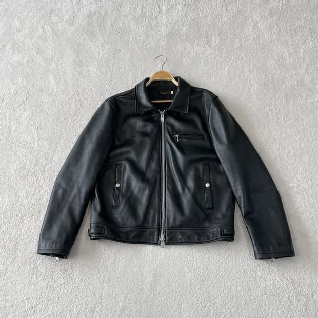 L 디아프바인 싱글 양가죽 램스킨 라이더자켓 40