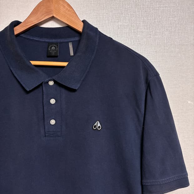 빈티지 무스너클 반팔 카라티 네이비 L