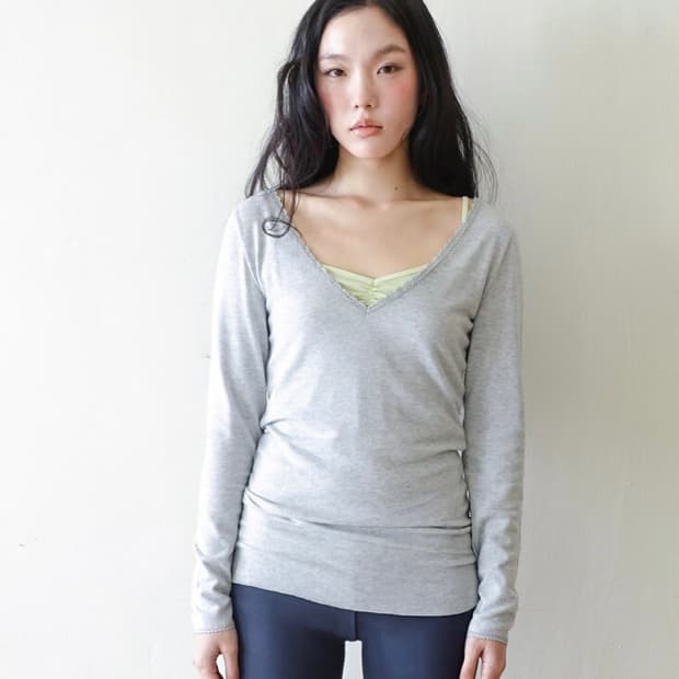 [세트]샵페어리 iris long top, clear sleeveless