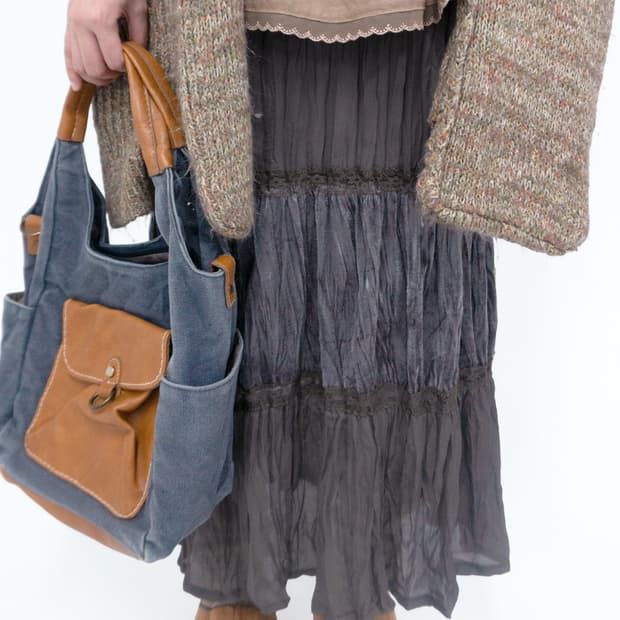 포근 레이어드 그레이 스커트