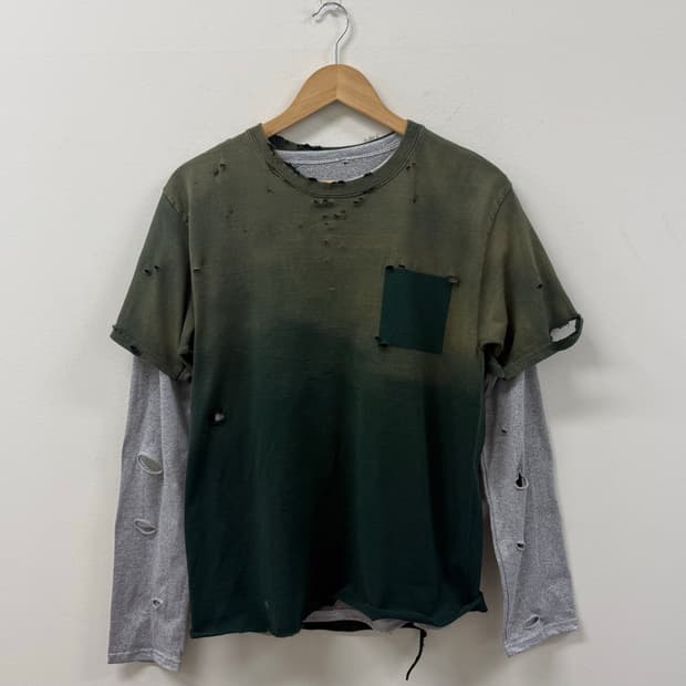 빈티지 페이딩 distressed 챔피온 반팔(레이어드 긴팔 포함)