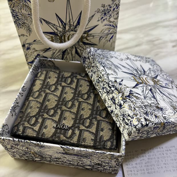 디올 오블리크 반지갑 