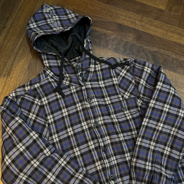 Amplify JPN 일본 빈티지 퀼팅 버튼 후드셔켓 자켓 버버리체크