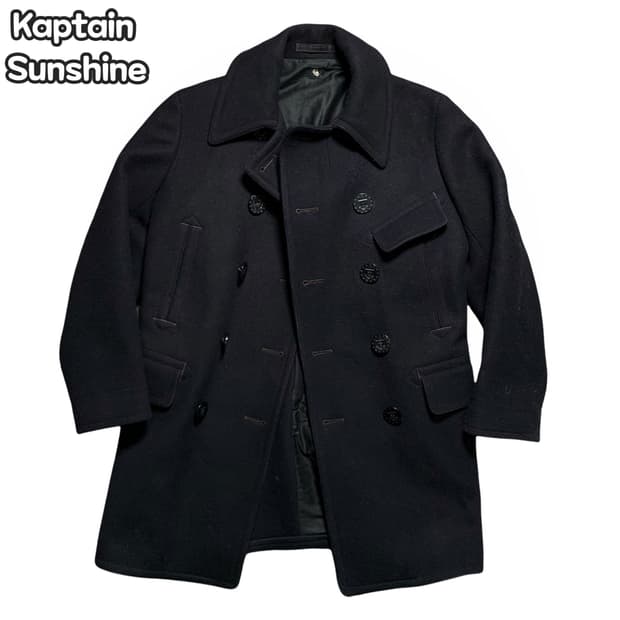 캡틴선샤인 38 size 블랙 더블 피코트