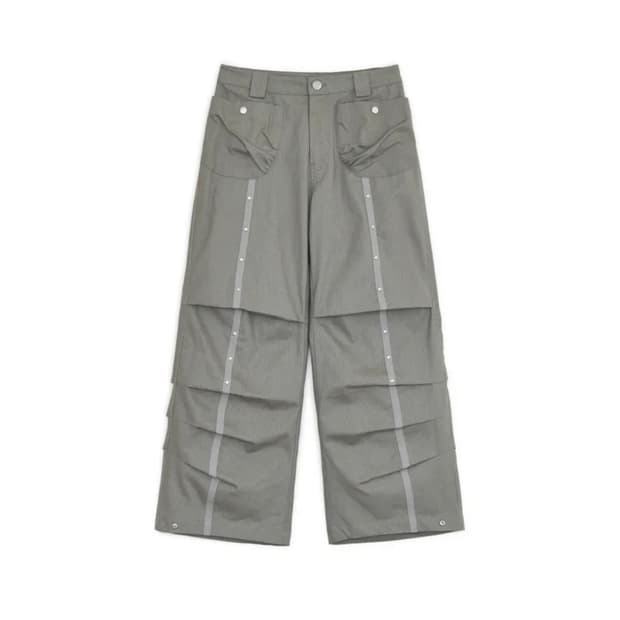 허그유어스킨 스타 스터드 라인 팬츠 그레이