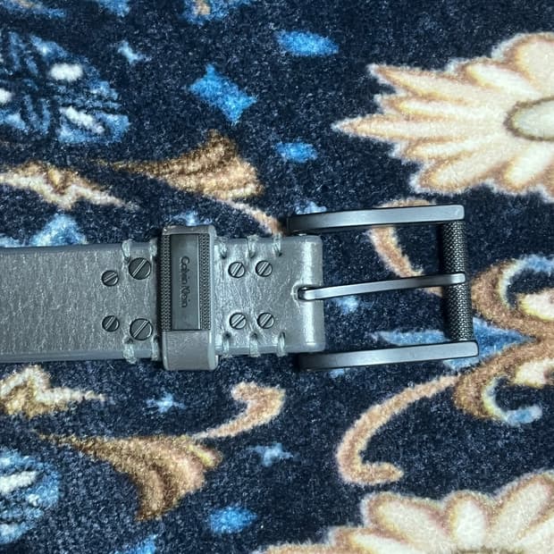 캘빈클라인 솔리드 레더 벨트 