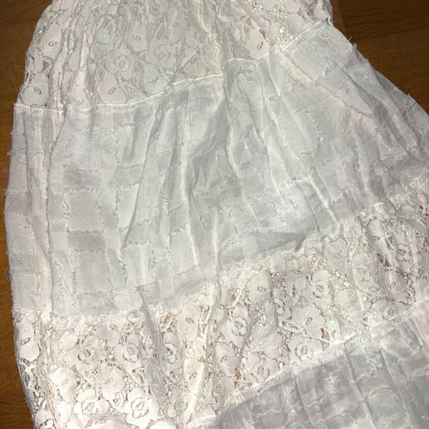 빈티지 모리 레이스 화이트 원피스 모리룩
