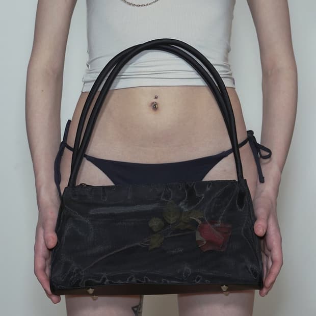 스컬프터 장미 메쉬 킵세이크 백 블랙