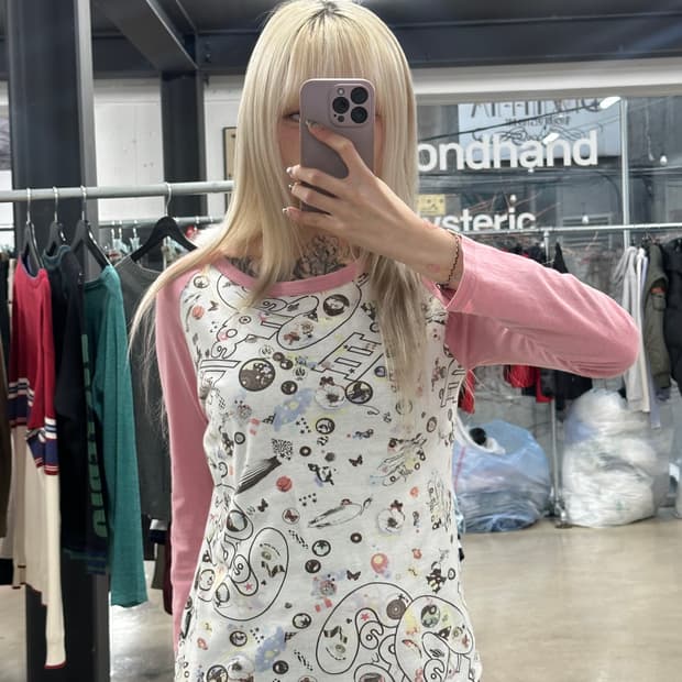 히스테릭 글래머X레드 제플린 콜라보레이션 라글란 긴팔