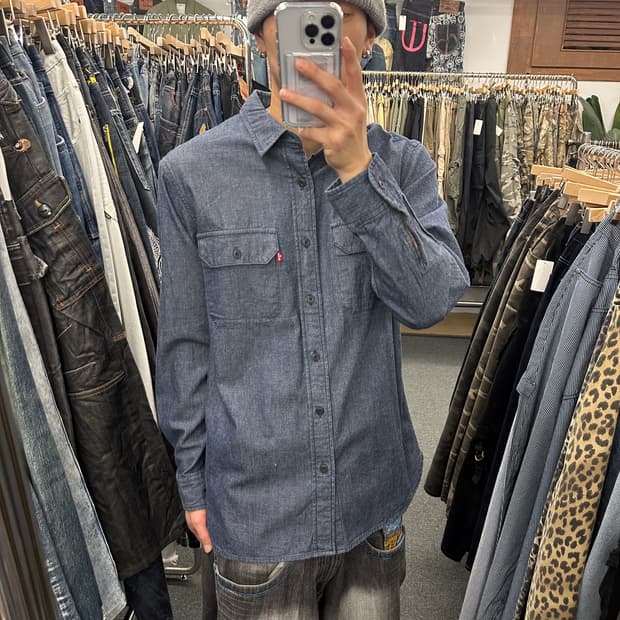 M) 리바이스 인디고 블루 데님 셔츠 남방