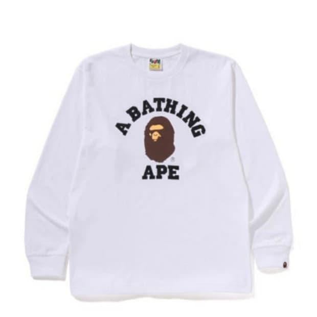 베이프 컬리지 롱슬리브 화이트 스몰