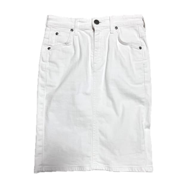 lee 화이트 데님 미디 스커트