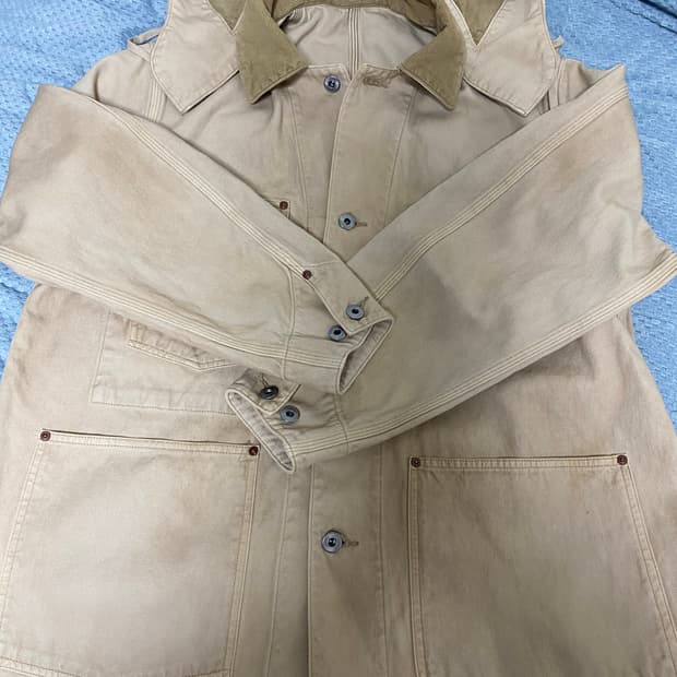 1)아프레쎄 26ss 빈티지 실크 헴프 커버올 자켓