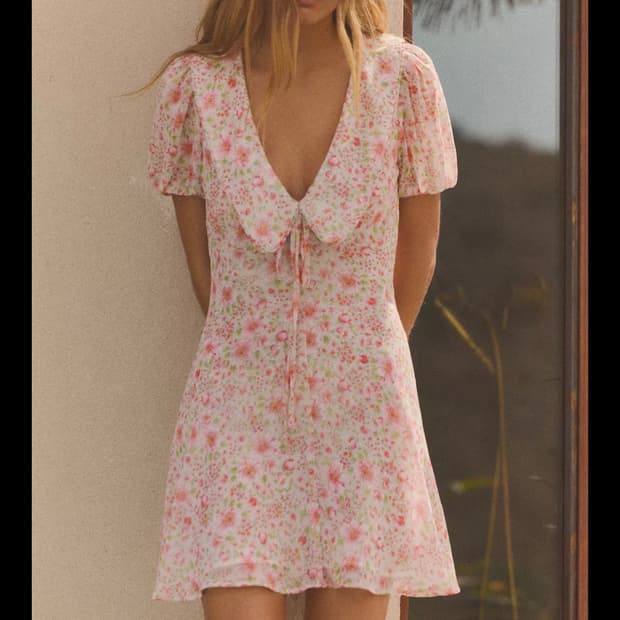 새상품) 자라 zara 플라워 프린팅 미니 드레스 원피스 xs