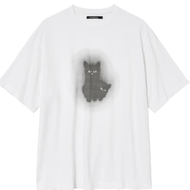 (4/L 새상품) 해칭룸 고스트 캣 티 화이트