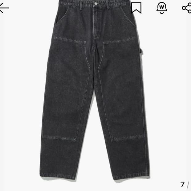 아웃스탠딩 더블니 데님팬츠