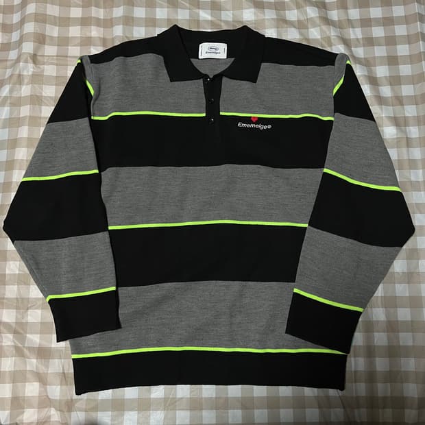 mmlg 긴팔카라티 L 럭비 카라티 긴팔 스트라이프