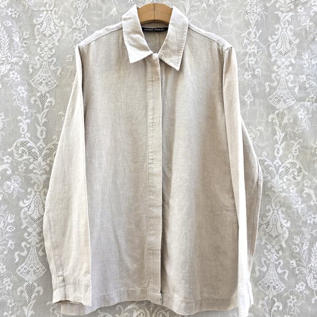 로라애슐리 셔츠형 리넨 자켓