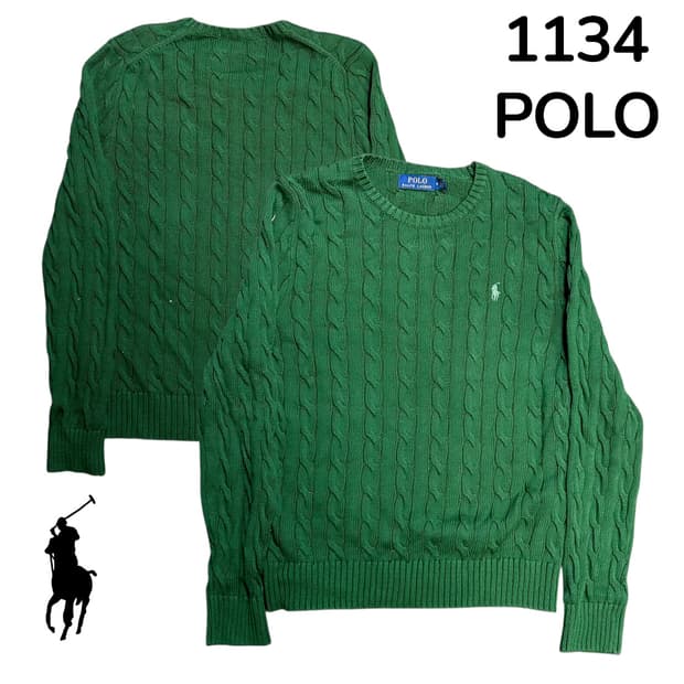 폴로 여성용 신형 꽈배기 그린 니트 M