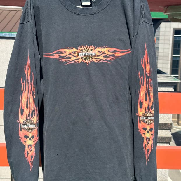 빈티지 할리데이비슨 플레임 롱슬리브