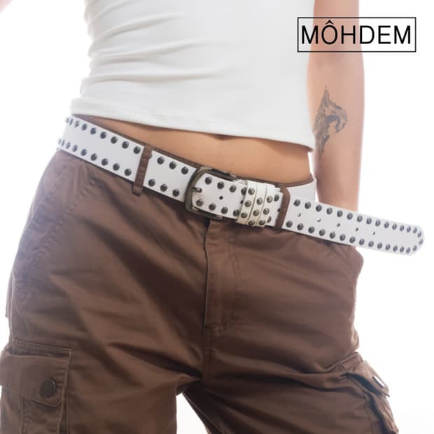 [Unisex]더블 스터드 웨스턴 찡 벨트