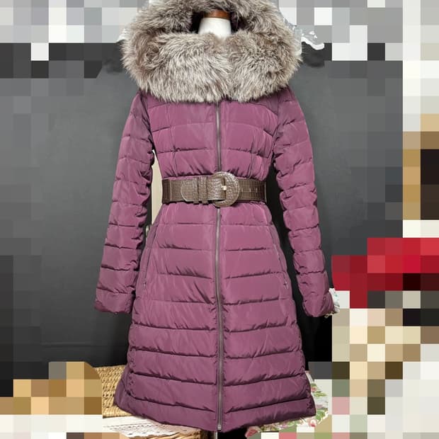 꼼파니아ㅡ 오리털 패딩 천연 폭스퍼 55/상태최상