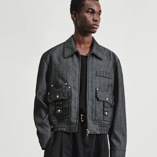 엘무드 카펜터 블루종 자켓 블랙진 46 사이즈