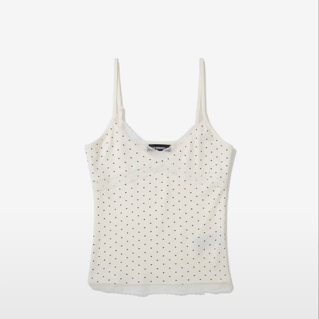 낫포너드 W Polka Dot Lace Trim Sleeveless 