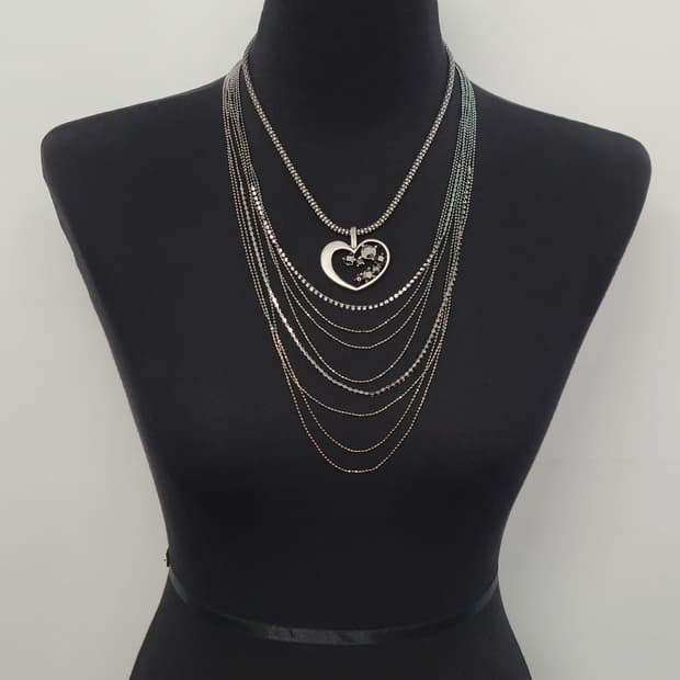 heart necklace set