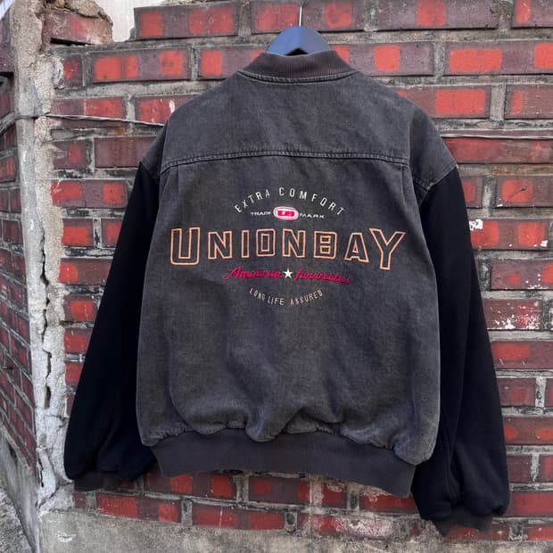 90s 유니온베이 레터링 코튼 바시티 자켓