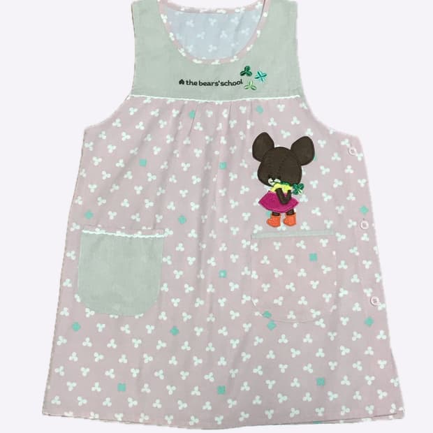 일본빈티지 행운 클로버 베어 앞치마