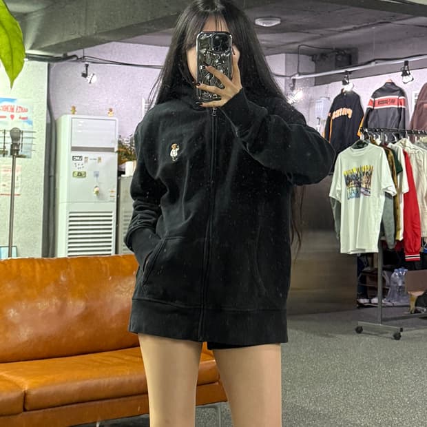 폴로랄프로렌 베어 자수 후드집업 블랙 B4679