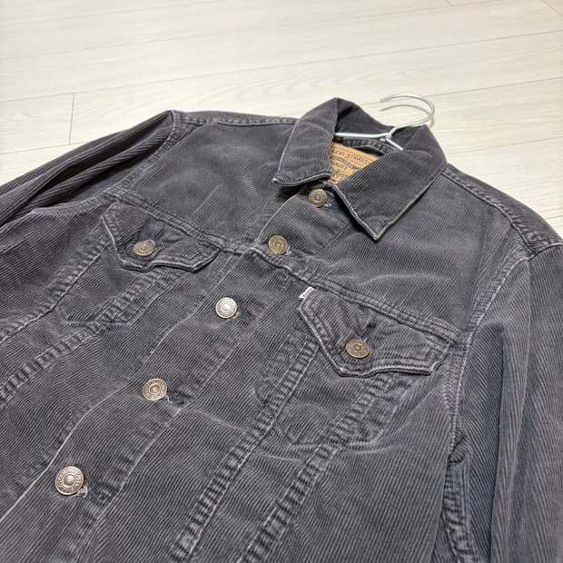 우먼스 리바이스 그레이 코듀로이 트러커 자켓 S