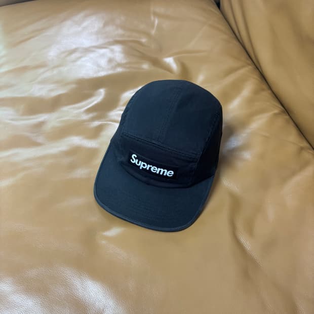 Supreme 슈프림 워시드 블랙 캠프캡 모자 (Washed Black)