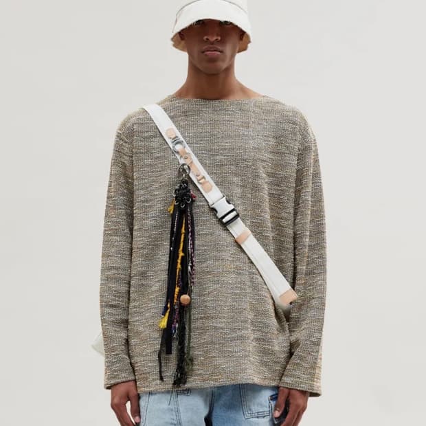 앤더슨벨 썸머 부클 보트 넥 풀오버 M