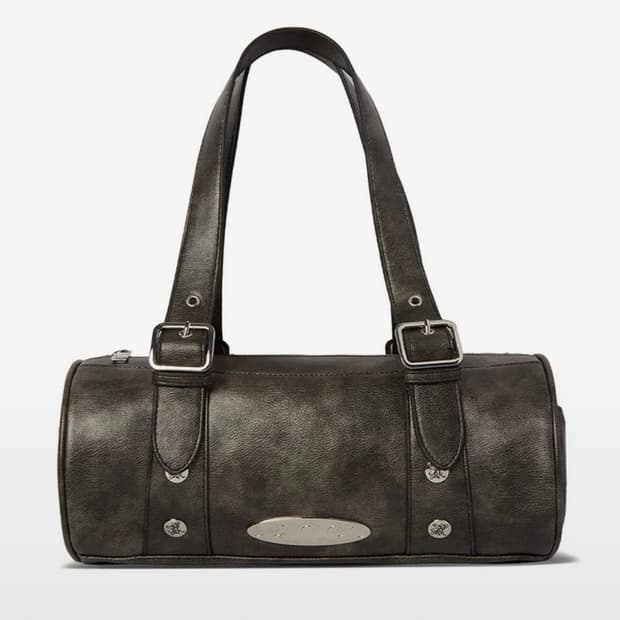 nyxx 서큘러 백 차콜 핸드백