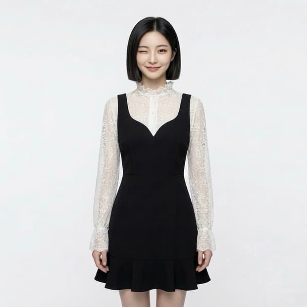 검정 정장 원피스