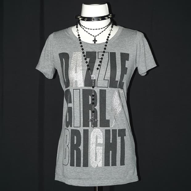 (colza) glitter bold lettering t 