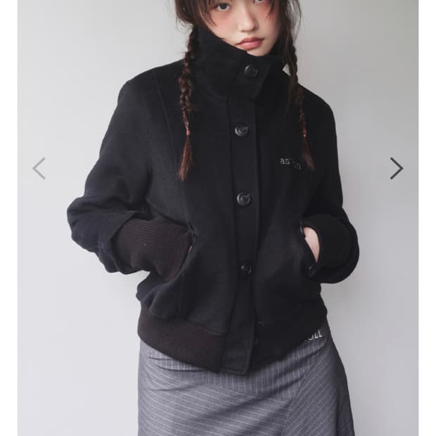 애즈온 덤보 울 자켓 블랙