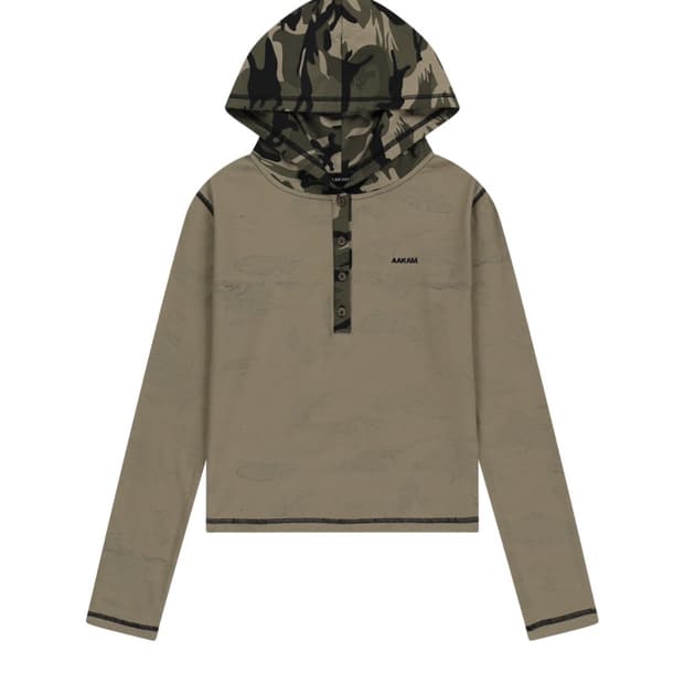 아캄 Camo Contrast Hooded Long Sleeve 2사이즈