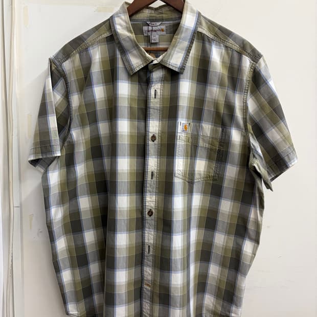 N291. 칼하트 체크 반팔 셔츠