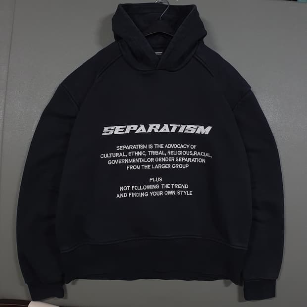실측 XL) Fwoh SEPARATISM 레터링 오버핏 후드티 스웻셔츠