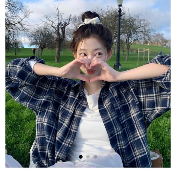 제니오 체크셔츠 hug overfit check shirt_ navy